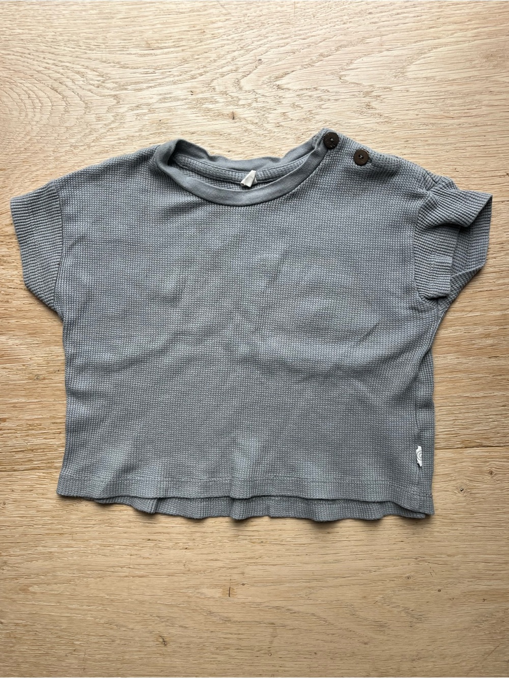 Nui Children's Short Sleeve Waffled Top - Gray